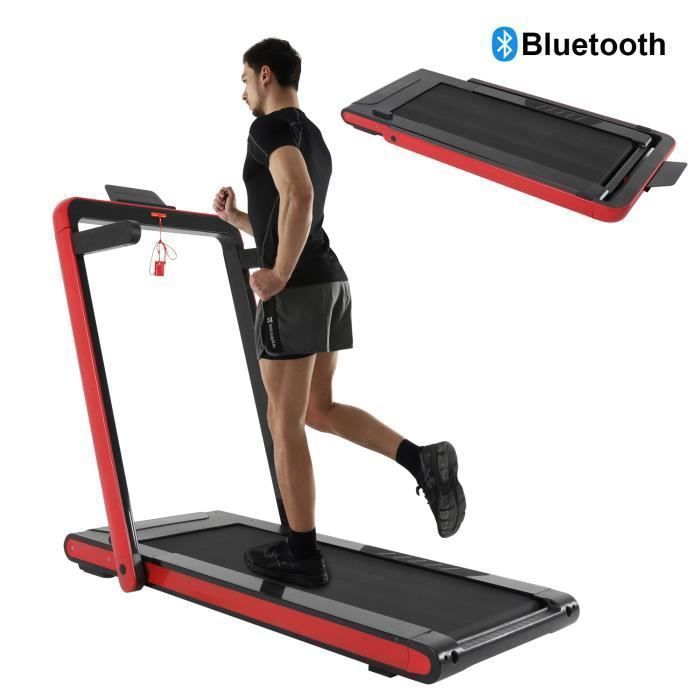 Tapis de course Electrique Pliable,Motorisé 10km/h,avec Bluetooth,App Fitshow et Télécommande,Moniteur de Fréquence Cardiaque