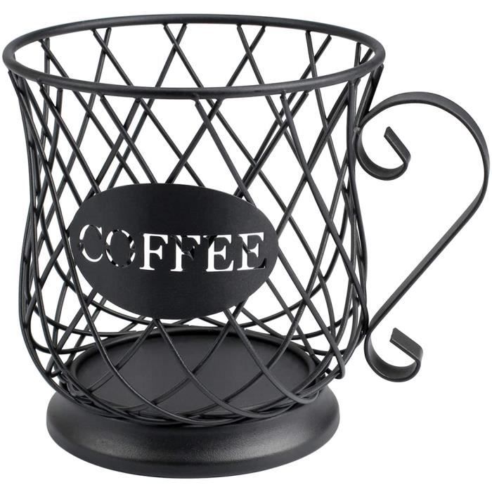 Porte-gousses de café Capsule de café Panier de stockage K Organisateur Organisateur Conteneur Métal Fil Tasse Forme avec Base pour