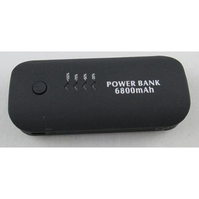batterie externe 6800Mah noir compatible IOS et ANDROID
