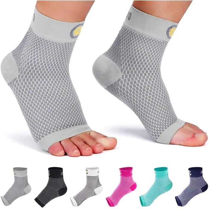 CAMBIVO 2 Paires Chevillere Entorse, Chevillere Sport, Chaussettes de Compression pour Aponévrosite Plantaire, idéal pour Tendinite