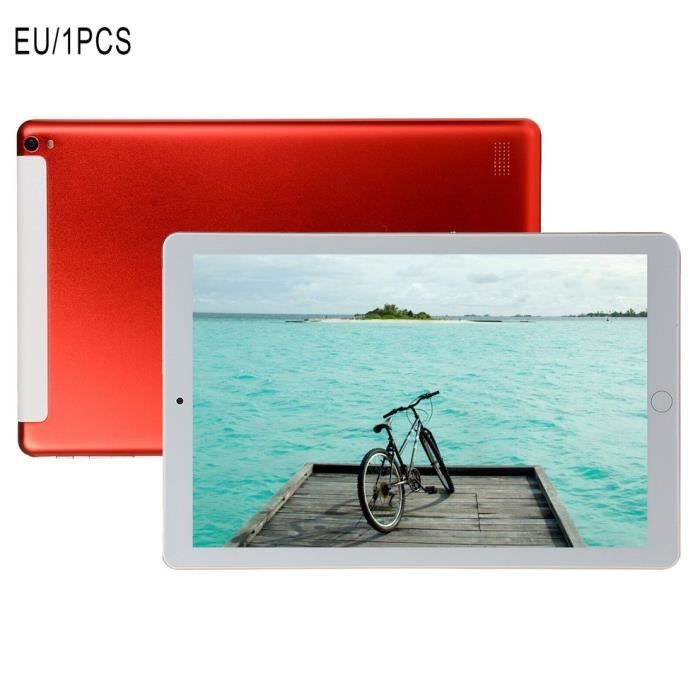 1+16Go Tablet PC 10,1 pouces grand écran double SIM 4G téléphone tablette PC micro WIFI, rouge