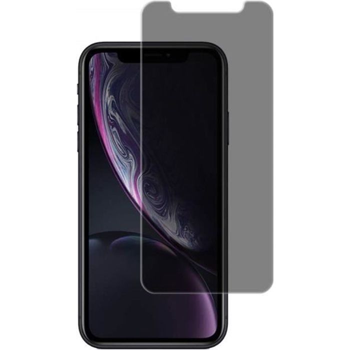 Verre Trempe pour iPhone XR - Film Noir Anti Espion Vitre Protection Ecran Phonillico®