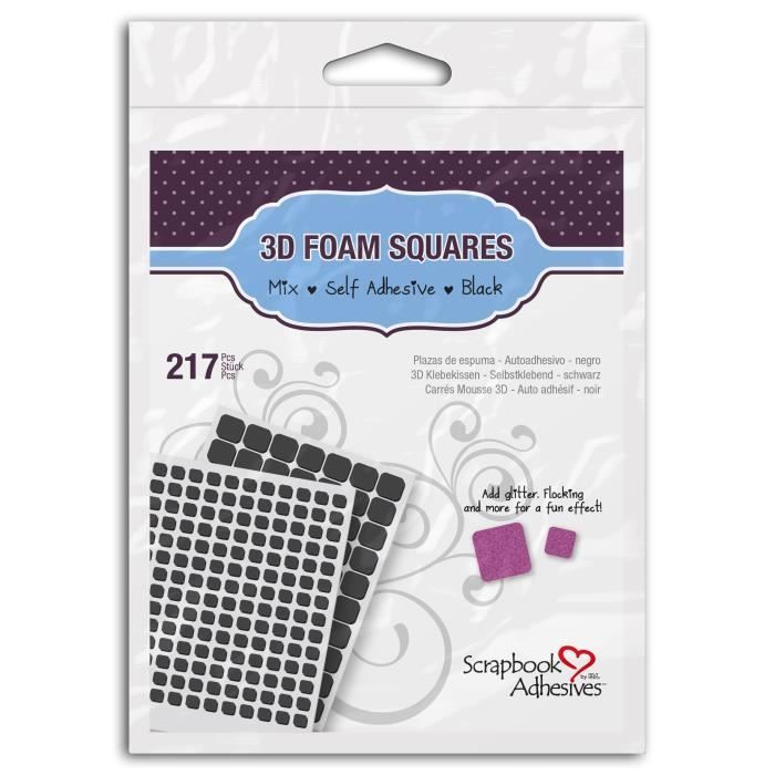 Scrapbook Adhesives® by 3 L Lot de 217 carrés mousse 3D - noir