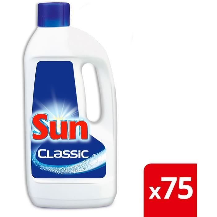 LOT DE 2 - SUN : Classic - Gel liquide lave-vaisselle 75 lavages 1.5 L