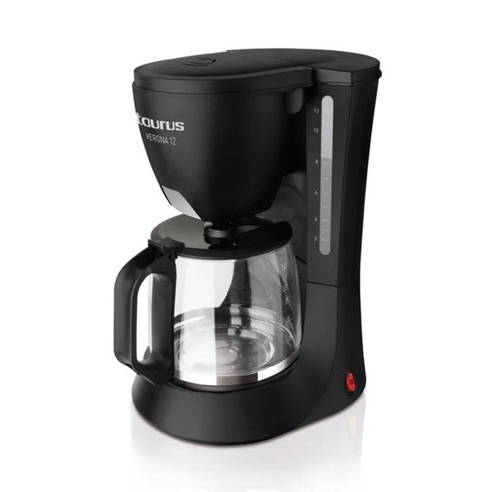 Cafetière filtre Taurus Verona 12 de 680W avec réservoir 1,2L, système anti-goutte et arrêt automatique pour 12 tasses