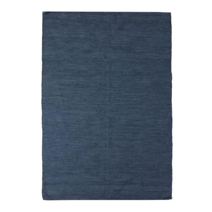 NATURE LAINE - Tapis en laine bleu foncé 160x230