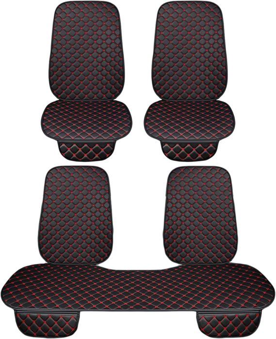 Lupex shop - Housse de siège auto universelle, 3 pièces, 2 avant et 1 arrière, tessu PVC Noir/Rouge (7pz) LS26