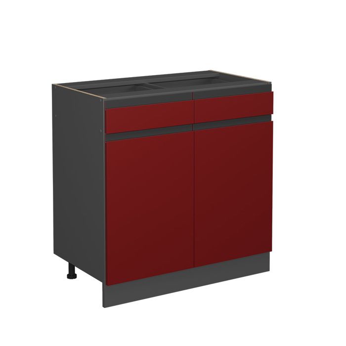 Meuble cuisine R-Line 80cm J-Shape sans PT Rouge/Anthracite Vicco 39724