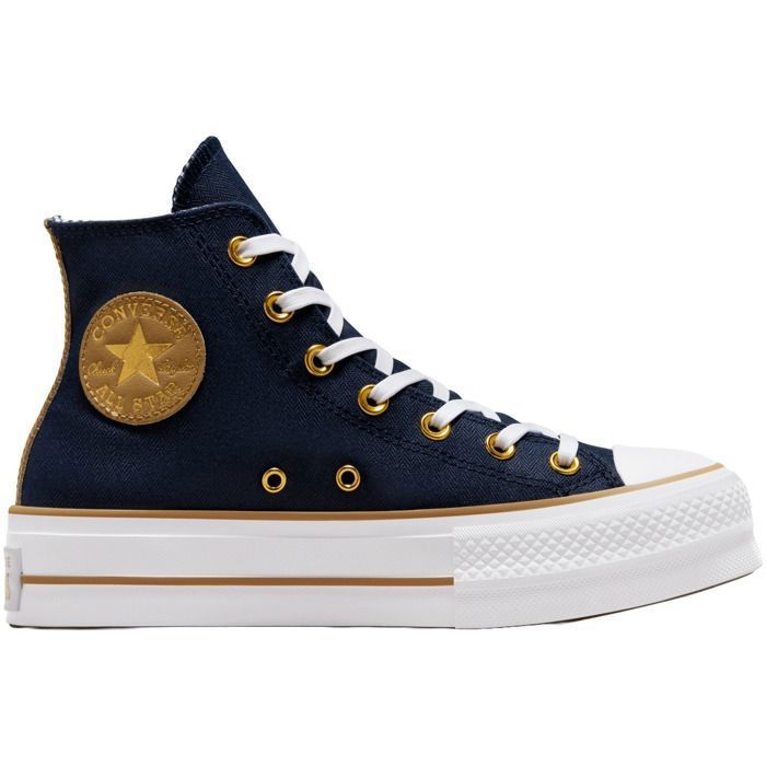 Converse Baskets Converse Chuck Taylor All Star Lift Platform Herringbone Stripe Bleu Femme