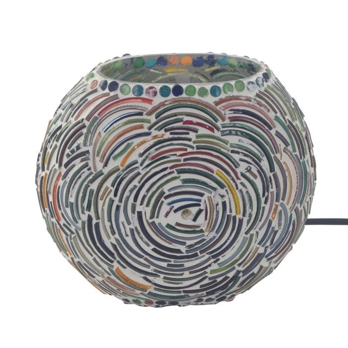 Lampe à poser - Verre Mosaïque - Ronde - 18cm - Multicolore - Ambiance Intérieure