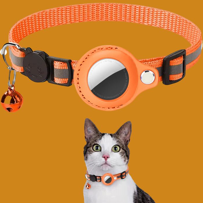 Comparer les prix de Collier anti-perte pour chat Pet Airtag, avec clochette réfléchissante, orange (avec localisateur intelligent)