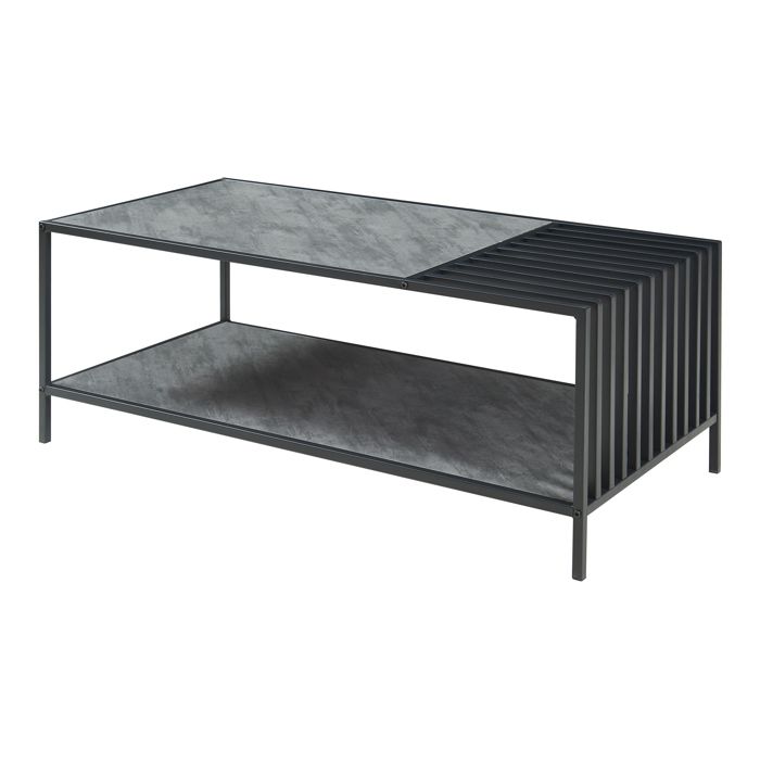 Table basse Pärghos 120 x 60 x 45 cm noir / aspect marbre