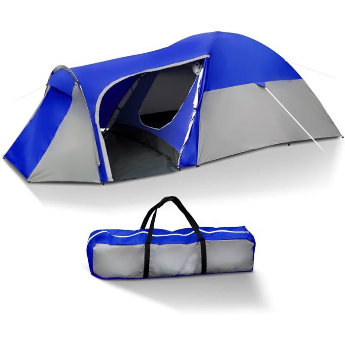 Tente Igloo Dôme ECD Germany 3 Personnes – Kaki/gris – Étanche Avec Sac De Transport