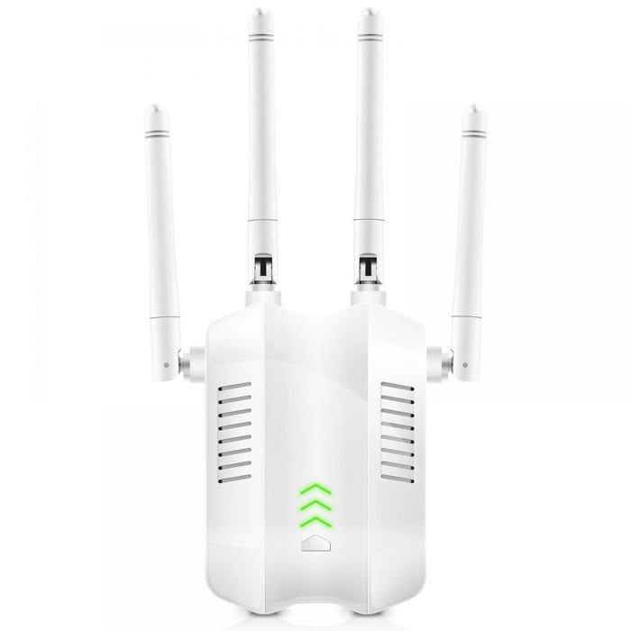 Amplificateur WiFi 4 Antennes - Extenseur Portée Jusqu'à 300 Mbps - Installation Facile WPS