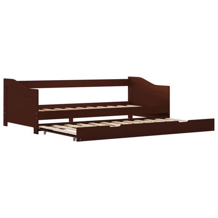 SALE 2026Cadre de lit - 1 personnes - Structure de lit extensible - 205x97 5x66cm marron foncé 90x200cm 35 Kg 350888