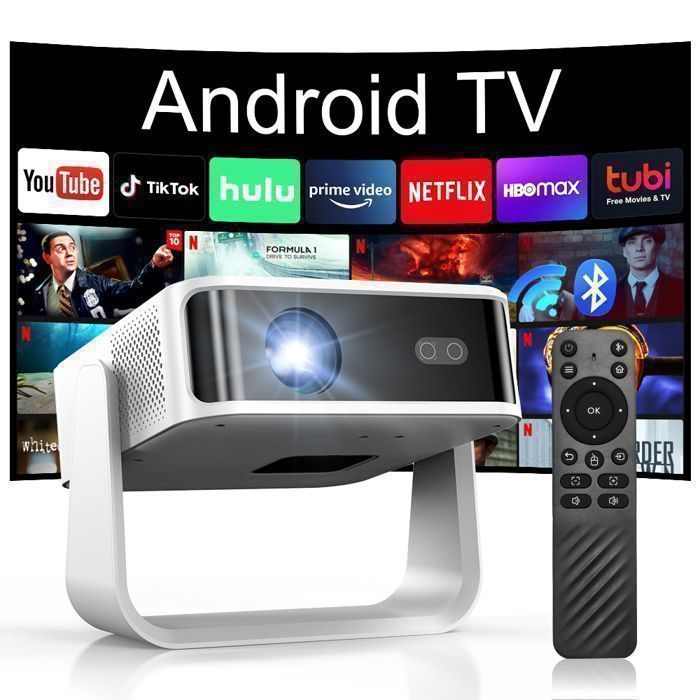 Vidéoprojecteur - Portable 1080P Android - Full HD 1920x1080 - Wi‑Fi 6 & BT5.0 - 120 LED 50 000h