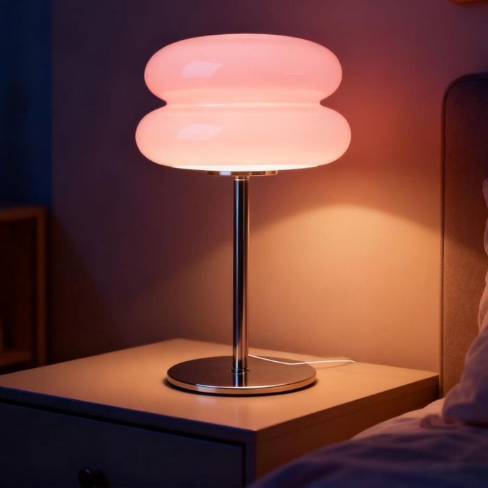 Lampe rétro à intensité variable - MICH - 1 unité - Rose - Verre soufflé à la main - Intensité réglable - Ampoule LED G9