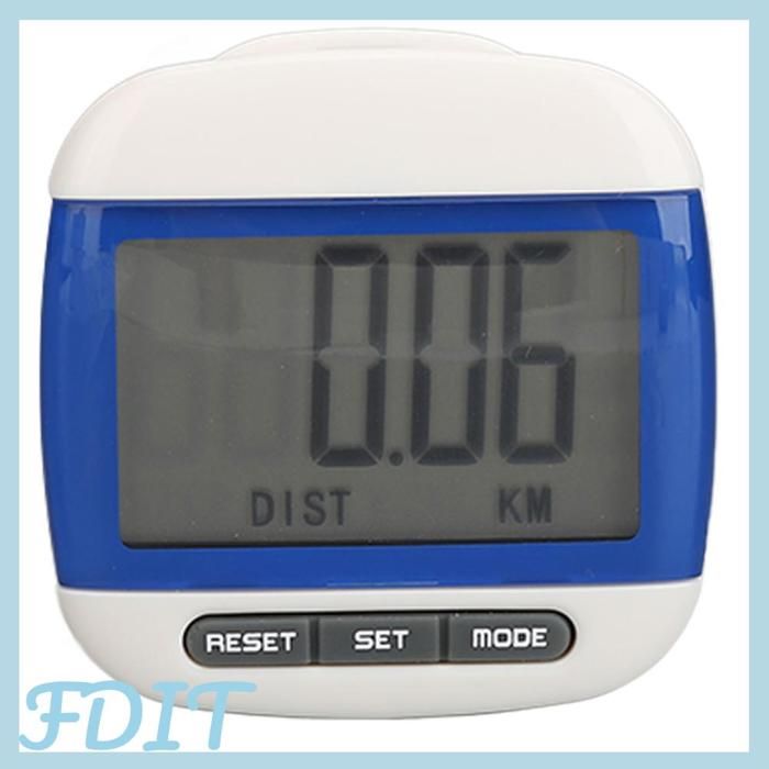 Podomètre de Marche avec Compteur de Distance de Calories avec Grand écran LCD pour Personnes âgées et Adultes Exercice Bleu