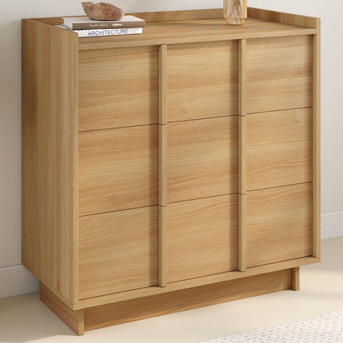 IDMARKET Commode ROSIE 3 tiroirs 80 cm façon hêtre design minimaliste