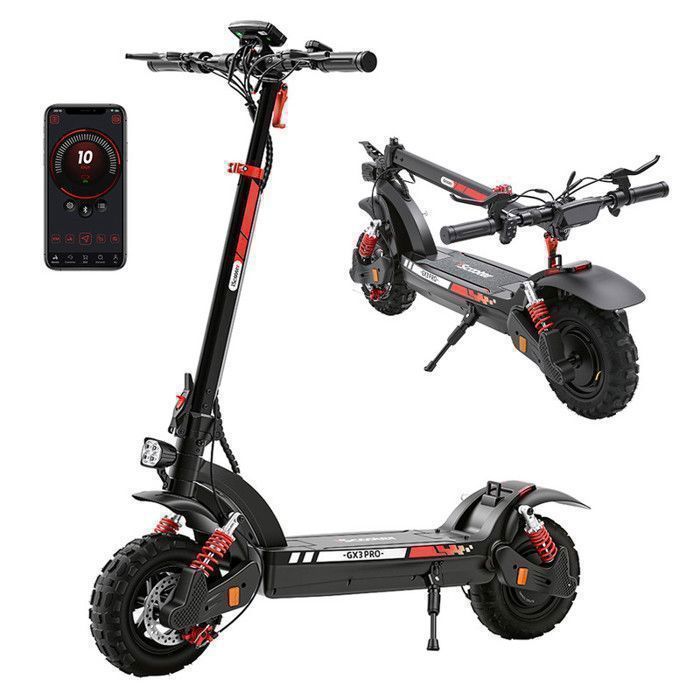 ISCOOTER Trottinette Electrique GX3pro 11"" 1200w Charge 150 kg 54.6V17.5AH Autonomie 60km Pliable Noir Avec Ecran Lcd Pour Tout