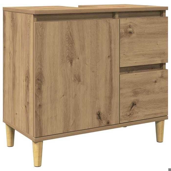 Meuble Lavabo de Bain - 1 PC - Cadre robust - ARMOIRE WC - chêne artisanal 65x33x60cm - Bois dingénierie 584921 LH1919