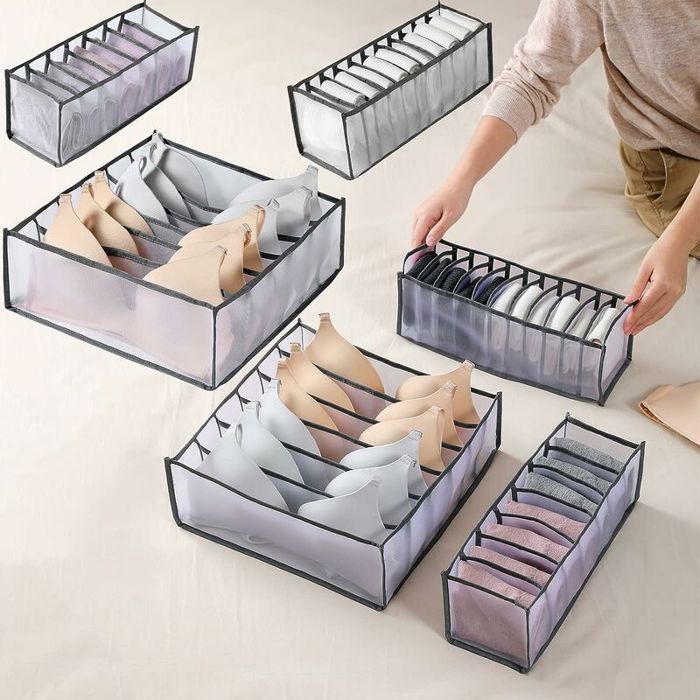 Organisateur tiroir pliable 6 compartiments sous-vêtements chaussettes Oxford durable