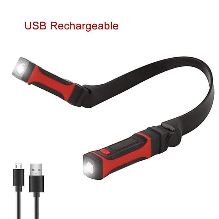 Flexible mains libres LED cou lumière livre lampe de lecture nuit Camping lumière lampe de poche lampe de lecture-USB Rechargeable