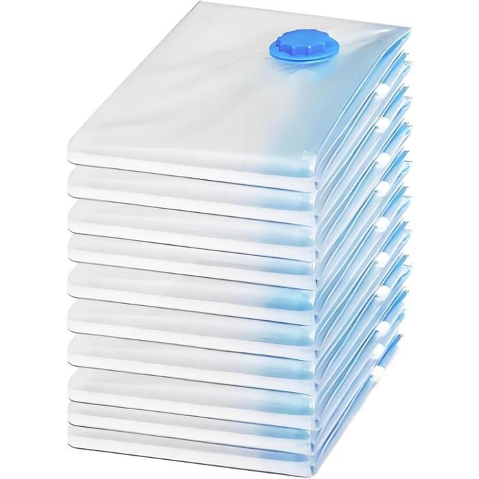 10 Pièces Sacs de Rangement Sous Vide Réutilisables 10 Pièces Multiples Tailles de 30x40 cm pour Vêtements et Linge de Maison