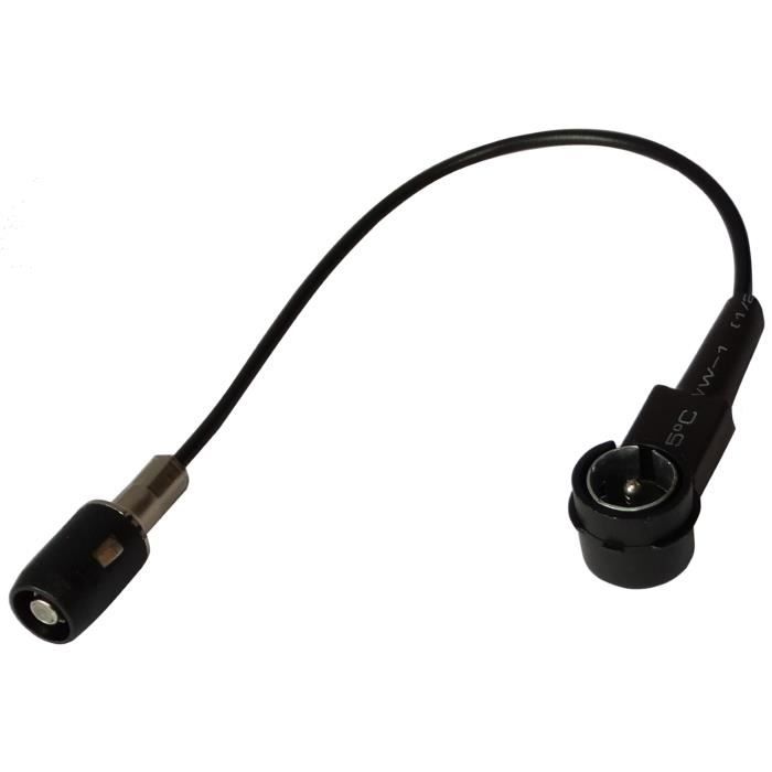 Aerzetix: Connecteur adaptateur câble 15cm fiche prise antenne ISO mâle  coudé SNAP C11988 - Achat / Vente installation autoradio Aerzetix:  Connecteur adapta… - Cdiscount