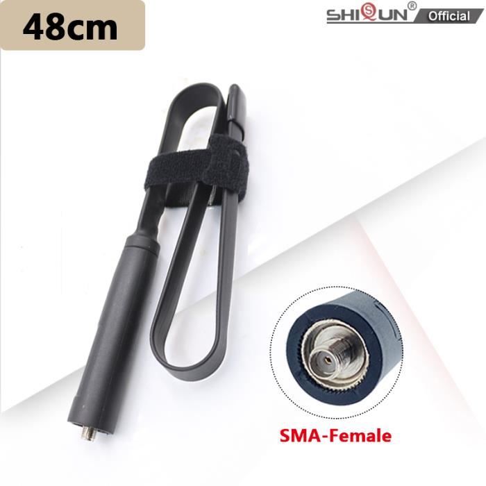 Femelle-48cm-Antenne tactique pliable sma-femelle-mâle VHF UHF pour talkie-walkie CS Baofeng