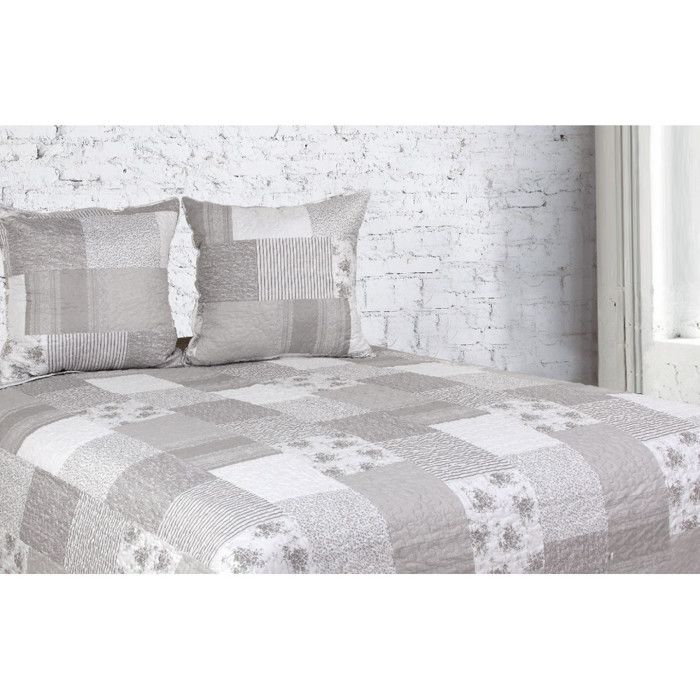 Couvre Lit Microfibre Matelasse Facon Patchwork Grey 230x250cm Achat Vente Housse De Couette Seule Cdiscount