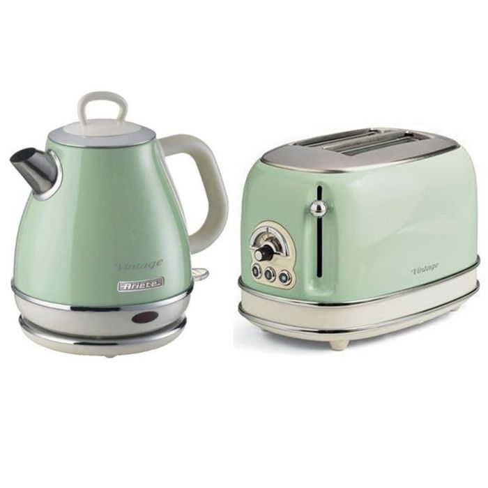 Pack ARIETE Bouilloire électrique + Grille Pain Acier Vintage Rétro - vue 2