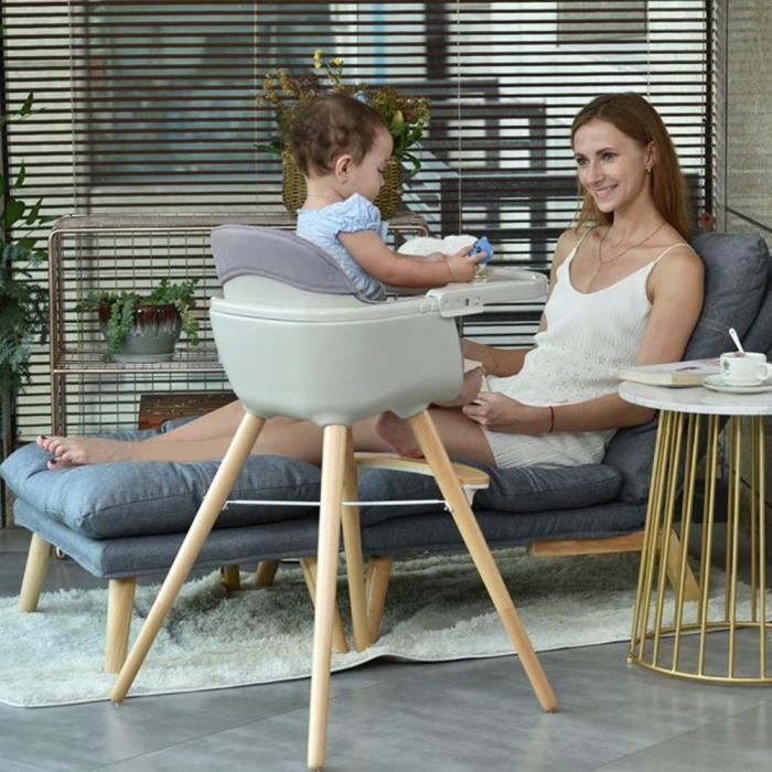 Chaise Haute Pour Bebe Avec Double Plateau Amovible Pour Bebe Nourrissons Chaise Pattes Reglables Chaise Haute En Bois 3 En 1 Tout Petits Rehausseur Chaises Hautes Chaises Hautes Sieges Et Accessoires Bebe Et