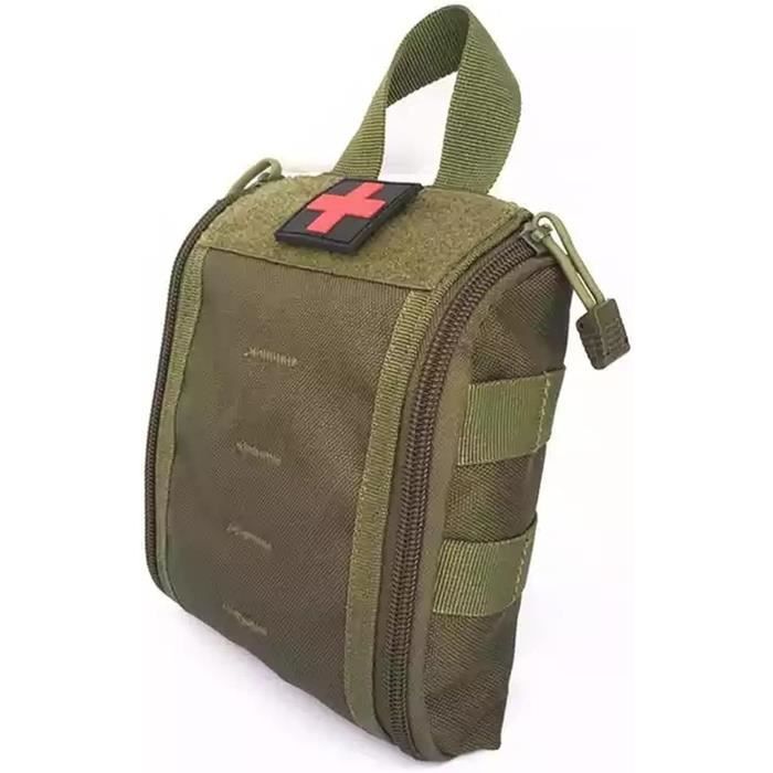 Sac Médical Tactique Sac Premiers Secours VGEBY1 - Taille 15x11x21 Cm - Nylon Imperméable - Sangle élastique Intérieure - Vert Sac De Secours