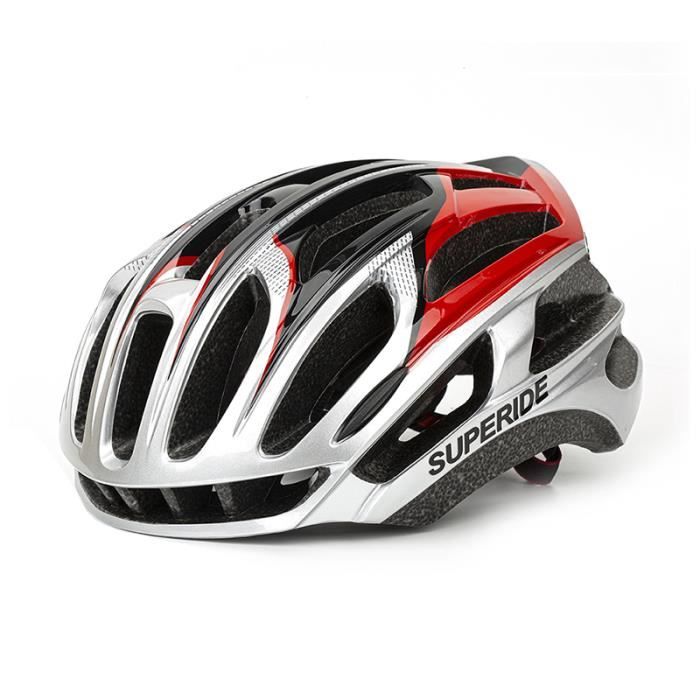 Argent Rouge L 57 63cm casque de velo ultraleger pour hommes et femmes moule integralement pour course Cdiscount Sport