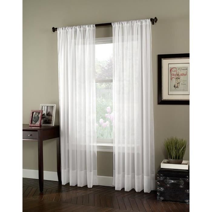 Curtainworks Soho Pannello Tenda In Voile Trasparente, Oyster, Larghezza 73.7 Cm, Lunghezza 274 Cm, Con Pince E Passanti Posteriori - 3