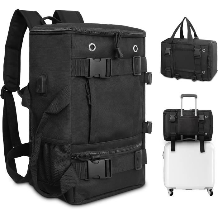 Sac à Dos Cabine Ryanair 40x25x20 Cm - 20L Noir - Conforme EasyJet, British Airways, Emirates Et Plus