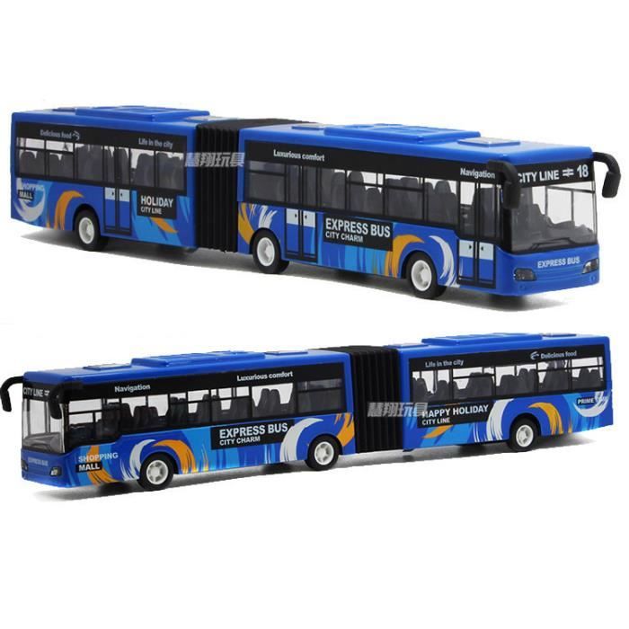 Bus Long Bleu Voitures Doubles Cadeau De Voiture Pour Enfants Bus