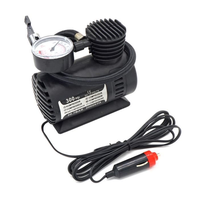 Sairis Dc12V 300Psi Gonfleur De Pneu De Voiture Auto Mini Compresseur Dair Pompe À Pneus Avec Manomètre Pour Voiture Vélo Moto Boule 