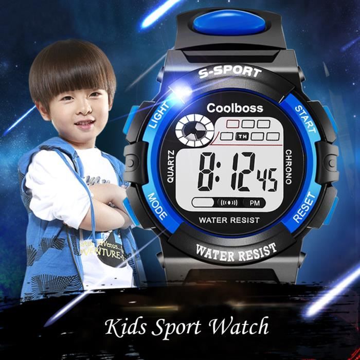 Montre enfant sport étanche | Affichage digital (LCD)