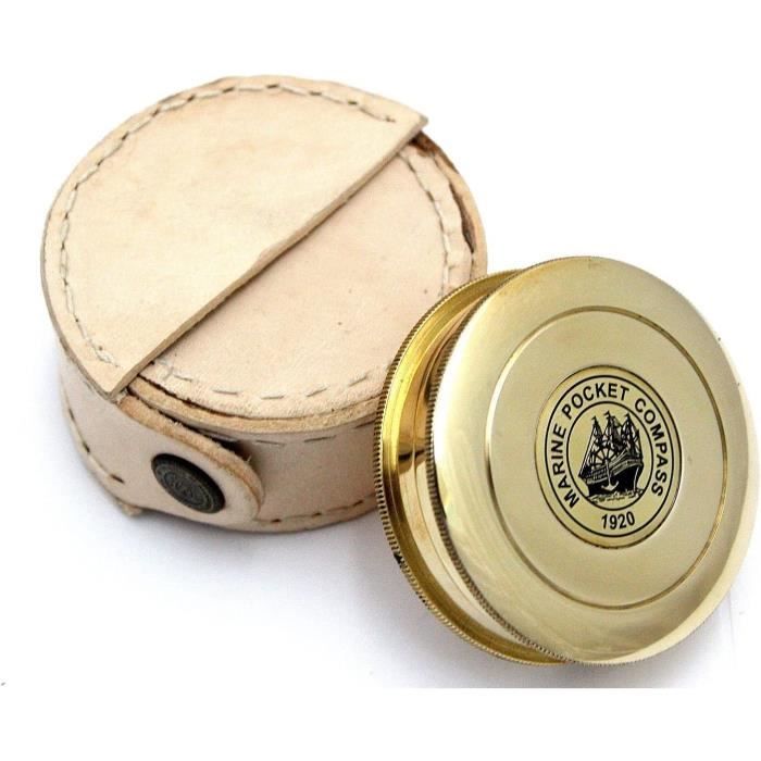 Boussole De Poche Avec étui Cuir Et Poème De Robert Frost Gravé - 4