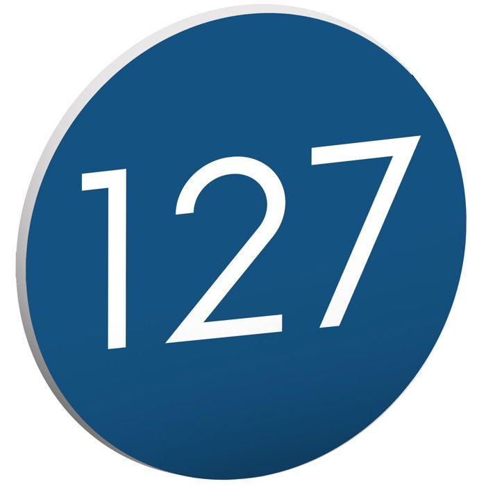 Numéro Boîte Aux Lettres Personnalisable Rond 60 Mm Plastique Bleu Chiffres Blancs Adhesif 3m Resistant Uv Et Intemperies 89964617