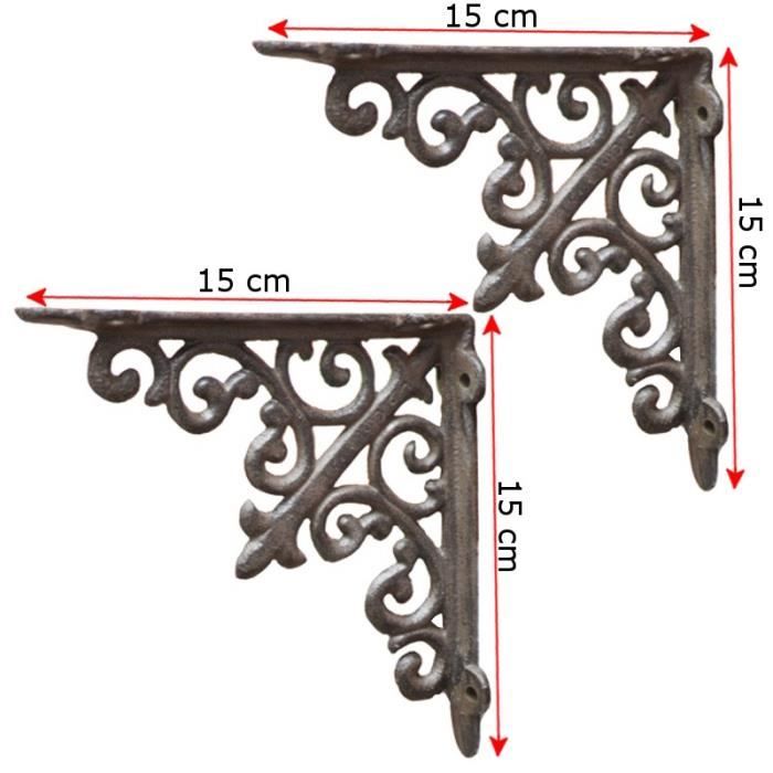 2 Equerres Mural Fonte Marron 15 Cm 10289 Pm Mx2 Achat Vente
