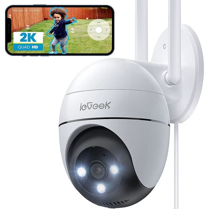 2K Camera Surveillance WiFi Exterieure, 360° Camera IP, Vision Nocturne  Couleur, Détection Humaine, Audio Bidirectionnel, A10 - Cdiscount Bricolage