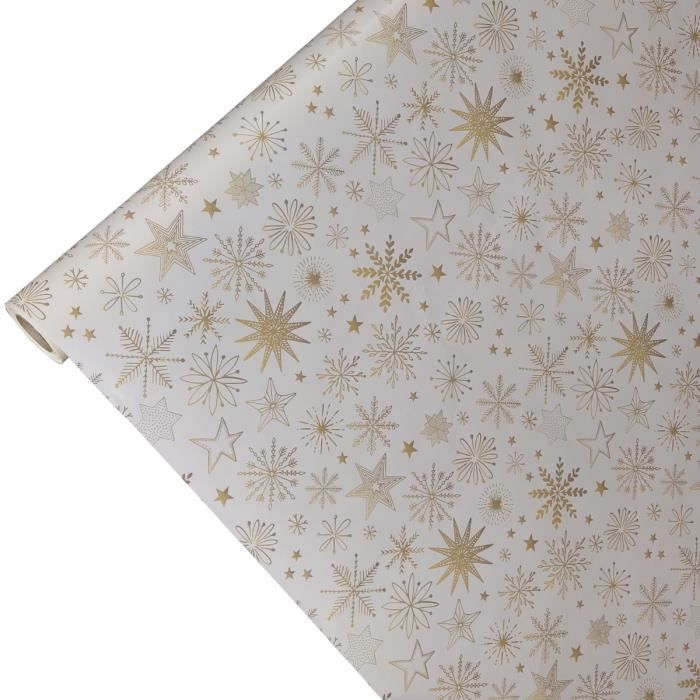 JUNOPAX Rouleau cadeau papier 50m x 1,00m blanc, imperméable