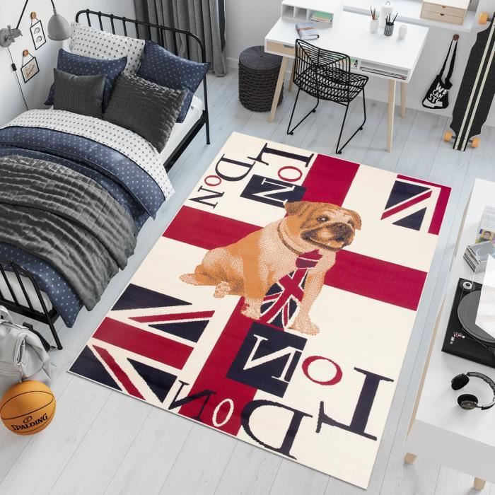Tapiso Scarlet Tapis De Salon Chambre Ado Moderne Animal Londres