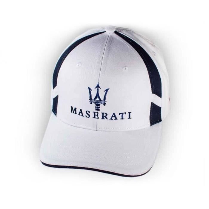 Casquette de Baseball MASERATI Logo Coton Unisexe BLANC Baseball cap with MASERATI logo WHITE Cdiscount Auto