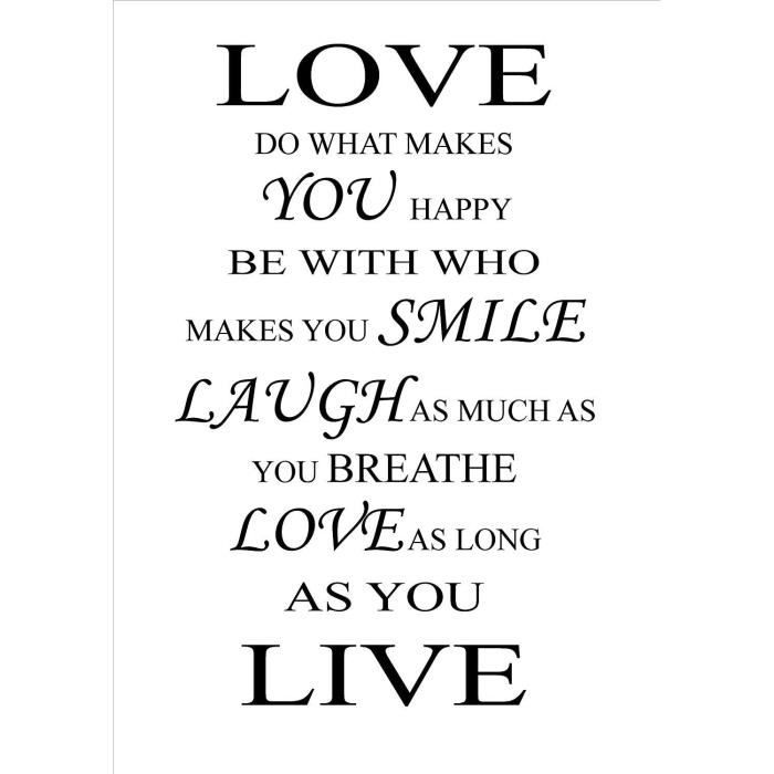 Ie Inspirant Amourfaire What Fait You Joyeux Noir Et Blanc Motivation Citation Affiche D233vouement Image Amour Sourire Rire P Cdiscount Maison