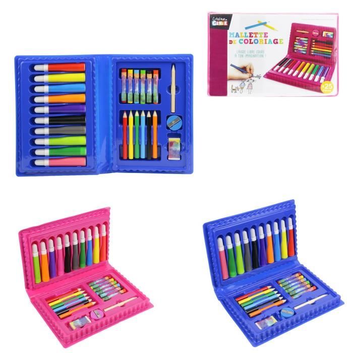 Malette De Coloriage 25pcs Modele Aleatoire Feutre Crayon Couleur Dessin Enfant 174 Achat Vente Jeu De Coloriage Dessin Pochoir Cdiscount