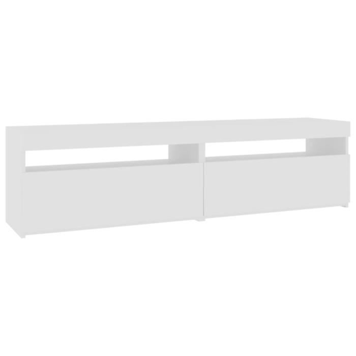 Meuble TV - BigBen - BIB001 - 2 pcs - Bois dingénierie - Lumières LED RVB - 75x35x50 cm Meuble TV - BigBen - BIB001 - 2 pcs - Bois dingénierie - Lumières LED RVB - 75x35x50 cm